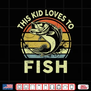 Design Funny This Kid Loves To Bass Fishing Shirt Youth Boy Toddler Shirt