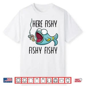 Here Fishy Shirt Kids Toddler Girls Cute Fish Funny Fishing Shirt