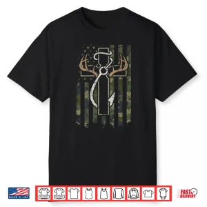 Hunting Fishing Faith Hunter Fisherman Camo Usa On Back Shirt