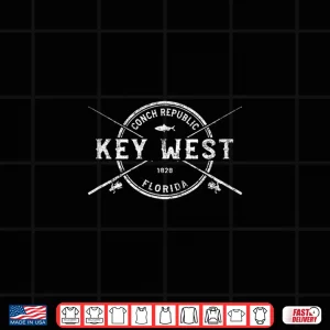 Design Key West FL Vintage Crossed Fishing Rods Shirt