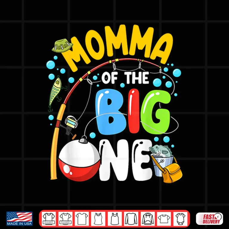 Design Momma Of The Big One Fishing Birthday Boy Family Party Shirt