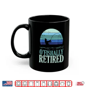 Mug Ofishally Retired Fishing Retro Retirement Dad Men Gift Shirt