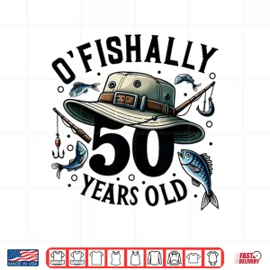 Design Ofishally 50 Years Old 50th Birthday Fisherman Fishing Lover Shirt