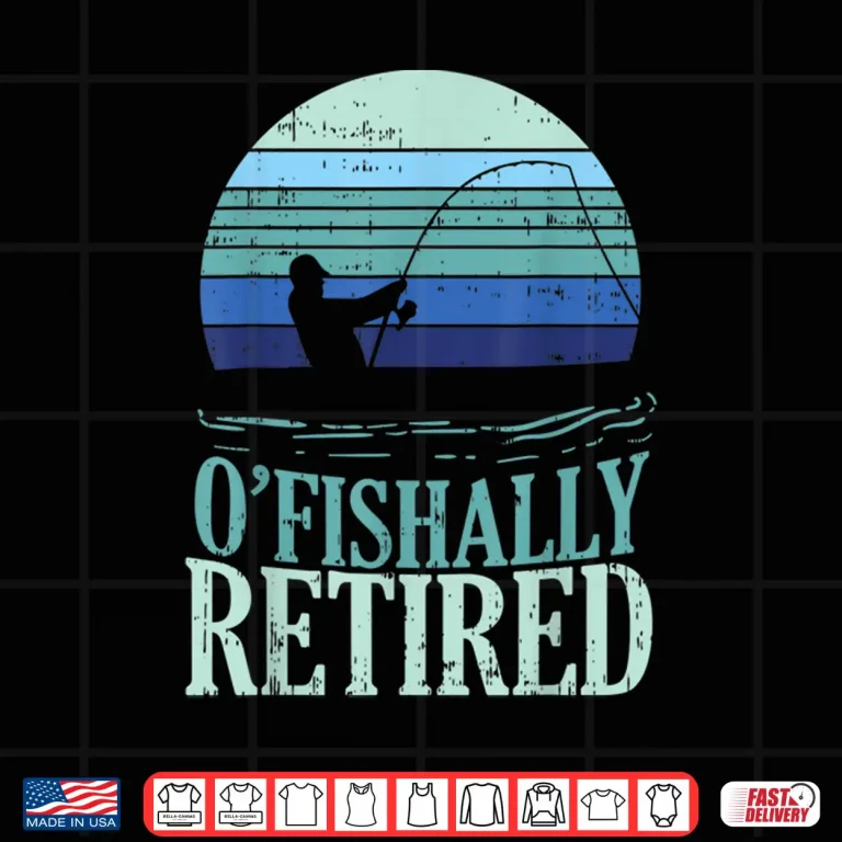 Design Ofishally Retired Fishing Retro Retirement Dad Men Gift Shirt