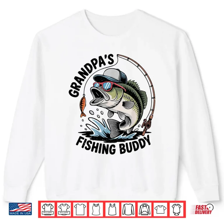 Sweatshirt Toddler Boy Grandpa Fishing Buddy Funny Bass Fisherman Youth Shirt