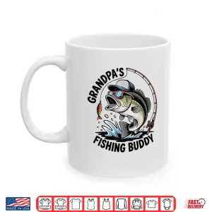 Mug Toddler Boy Grandpa Fishing Buddy Funny Bass Fisherman Youth Shirt