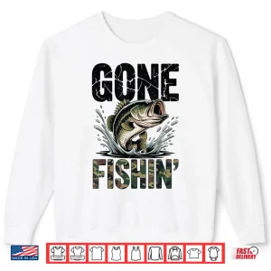 Sweatshirt Toddler Gone Fishing Old School Camo Bass Fish Funny Youth Shirt