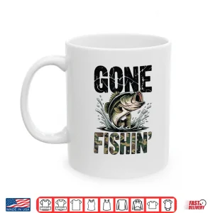 Mug Toddler Gone Fishing Old School Camo Bass Fish Funny Youth Shirt