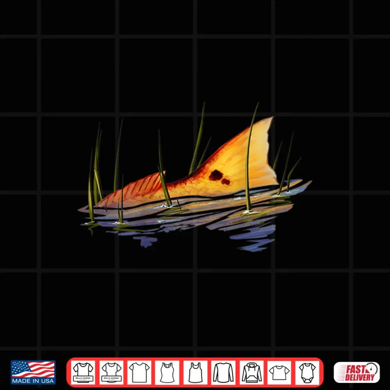 Design BACK PRINT Tailing Redfish Red Drum Fish Redfish Tail Shirt