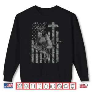 Sweatshirt Christian Hunting and Fishing Camo Design on Back Shirt