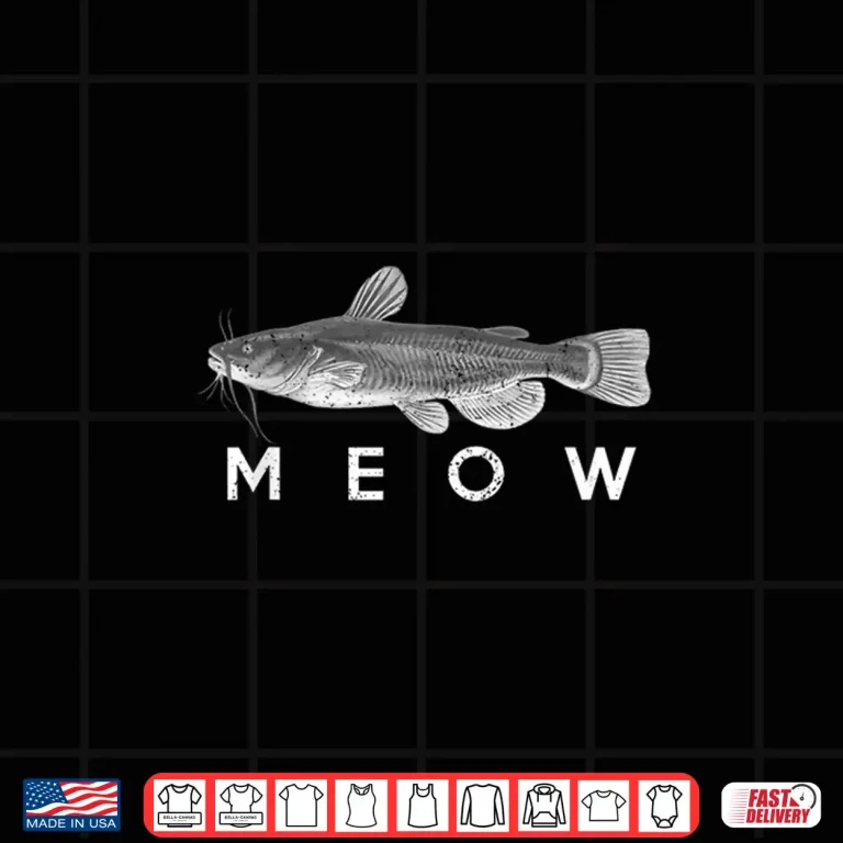 Design Catfish Shirt Meow Funny Catfishing Fishing Fisherman Shirt