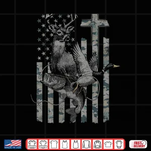 Design Christian Hunting and Fishing Camo Design on Back Shirt