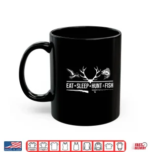 Mug Eat Sleep Hunt Fish Funny Hunting Fishing Graphic Shirt