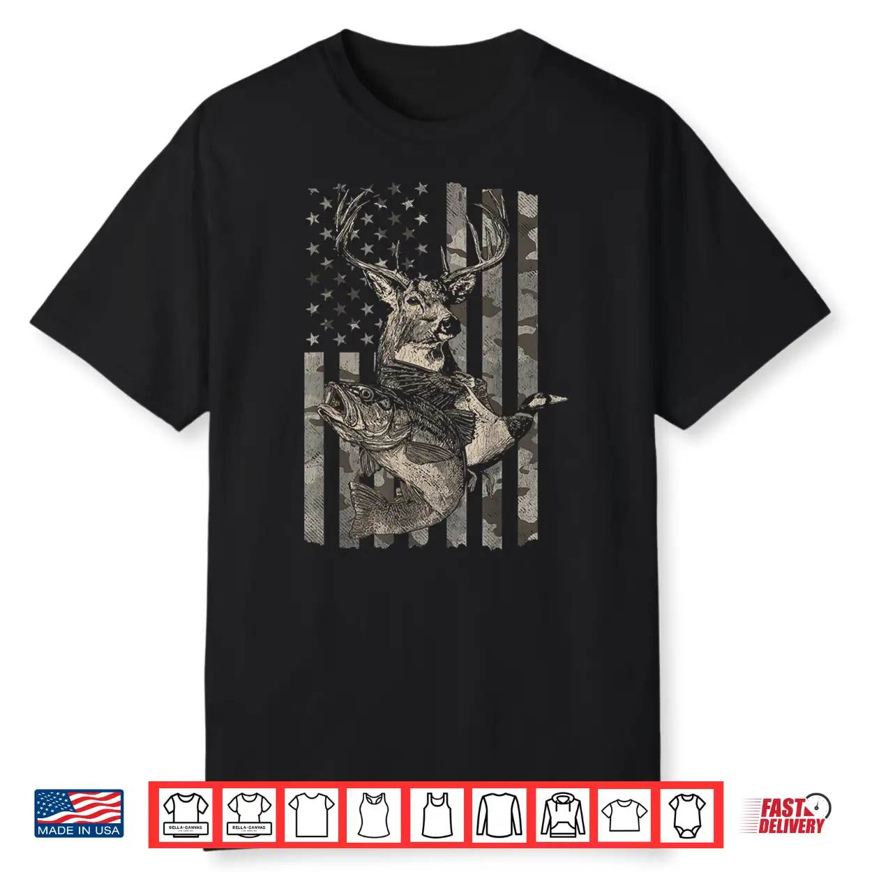 Fishing And Hunting American Flag Distressed Shirt Fishing And Hunting American Flag Distressed Shirt