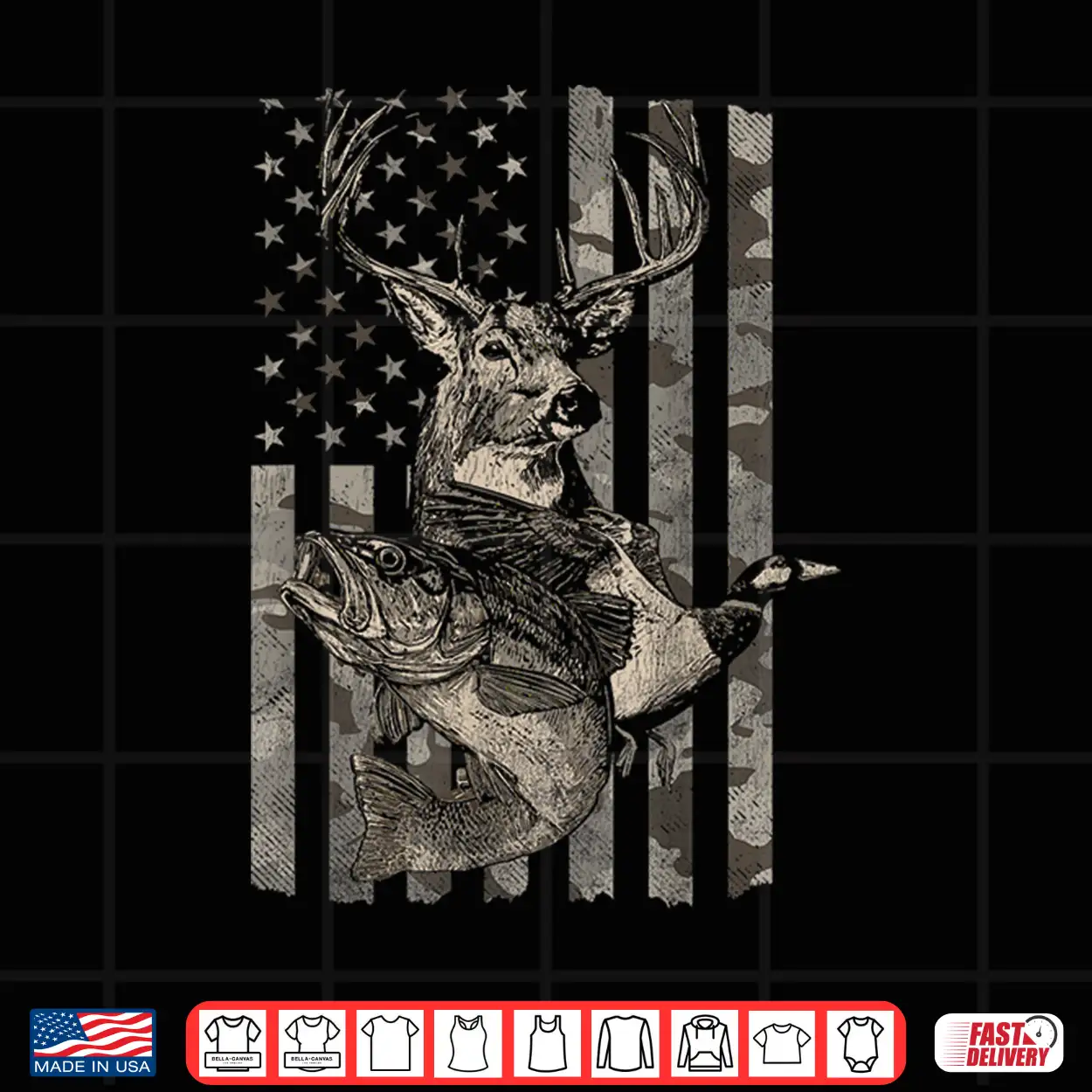 Fishing And Hunting American Flag Distressed Shirt Fishing And Hunting American Flag Distressed Shirt