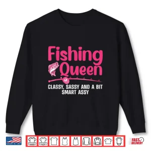 Sweatshirt Funny Fishing Queen Design For Women Ladies Fishing Lovers Shirt
