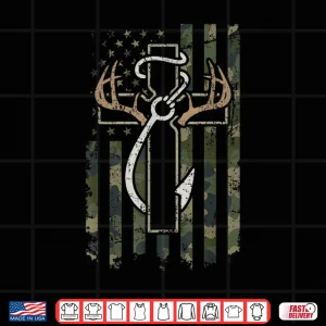 Design Hunting Fishing Faith Christian Hunter Fisherman Camo USA Shirt