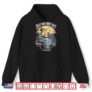 Hoodie Just One More Cast Skeleton Fishing Halloween Best Fisherman Shirt