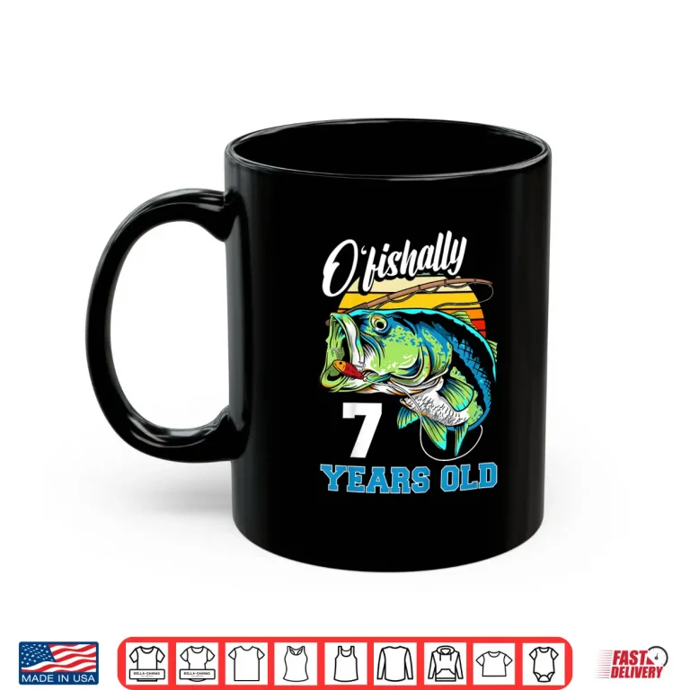 Mug Kids Ofishally 7 Years Old Fisherman 7th Birthday Fishing Shirt