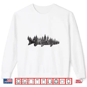 Sweatshirt Musky Pine Forest Treeline Outdoor Fishing Angler Shirt