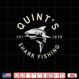 Design Vintage Quints Shark Fishing 1975 Retro Shirt