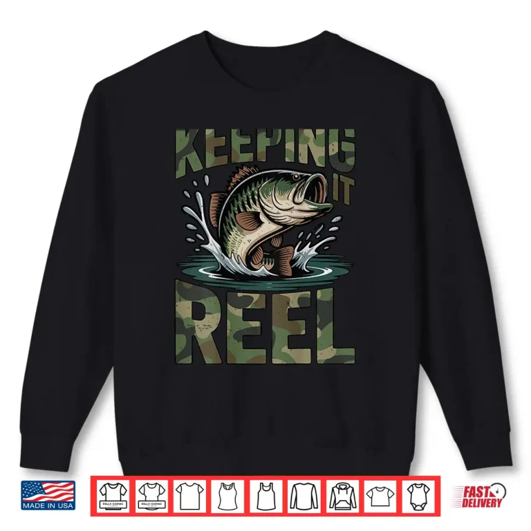 Sweatshirt Youth Fishing Shirt Keeping It Reel Boy Largemouth Bass Camo Shirt
