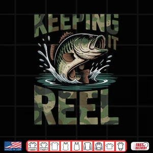 Design Youth Fishing Shirt Keeping It Reel Boy Largemouth Bass Camo Shirt