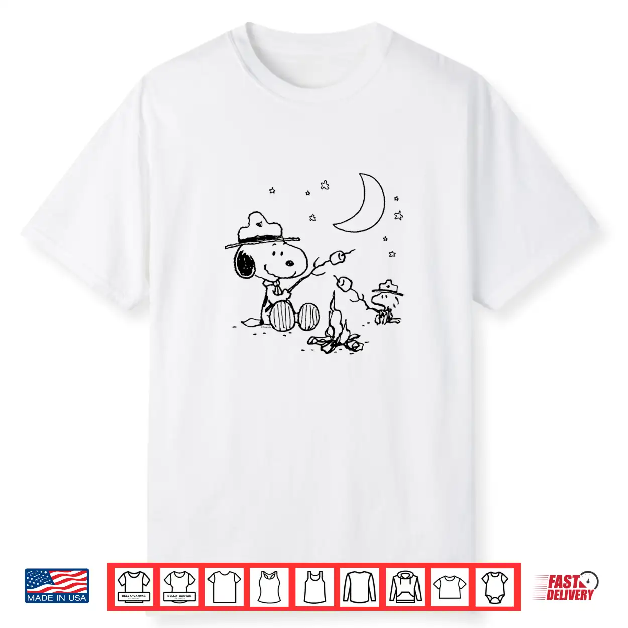 Peanuts Snoopy Camping Shirt Peanuts Snoopy Camping Shirt