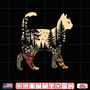 Boho Cat Plants Forest Nature Wildflower Hiking Camping Shirt 4 Design Boho Cat Plants Forest Nature Wildflower Hiking Camping Shirt