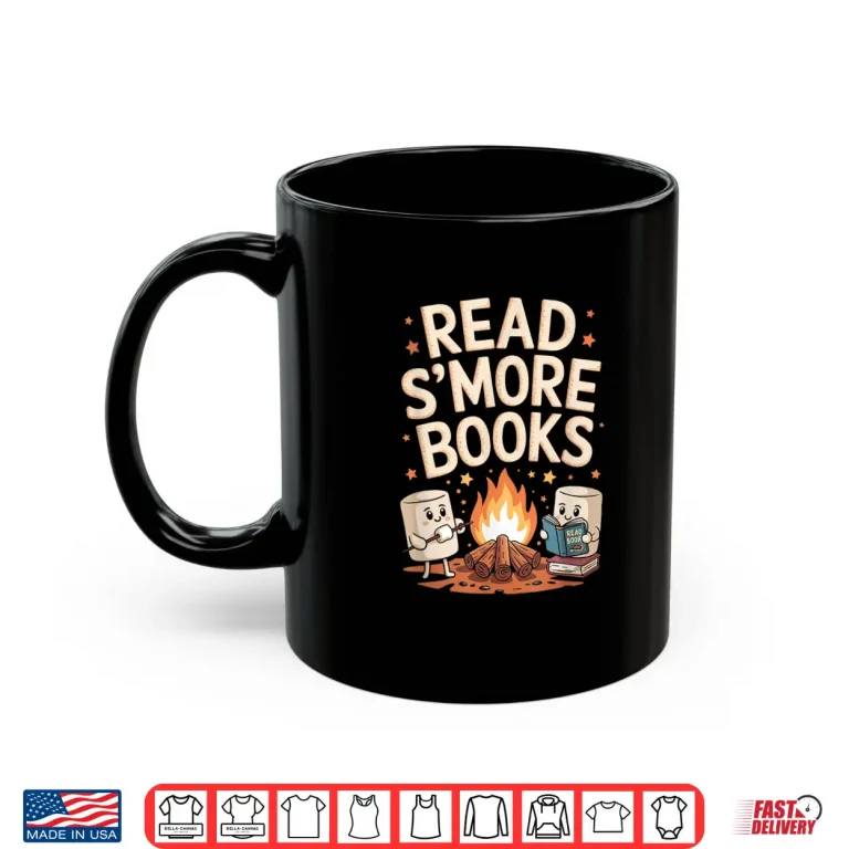 Mug Read Smore Books Camping Outdoors Travel Campfire Smores Shirt