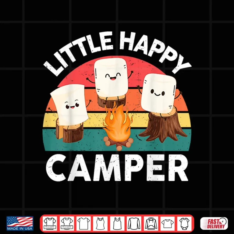 Design Happy Marshmallow Camper Shirt Kids Toddler Boy Cute Camping Shirt