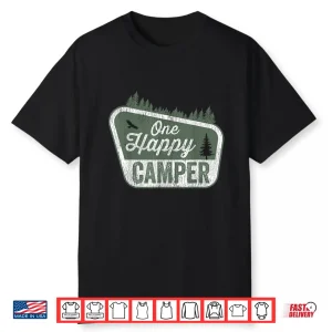 One Happy Camper Matching Family Birthday Party Camping Shirt