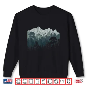 Sweatshirt Mountain Nature Hiking Wildlife Trees Outdoor Forest Camping Shirt