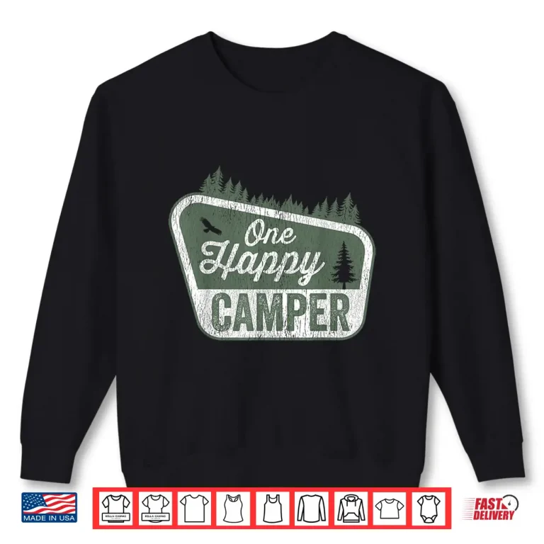 Sweatshirt One Happy Camper Matching Family Birthday Party Camping Shirt