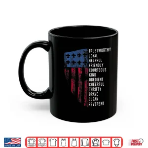 Mug Vintage Scouting Gift US America Flag Scouting Law Shirt