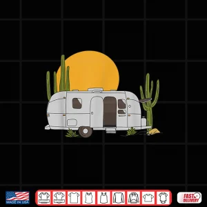 Design Vintage Retro Desert Sun Airstream Camping RV Shirt