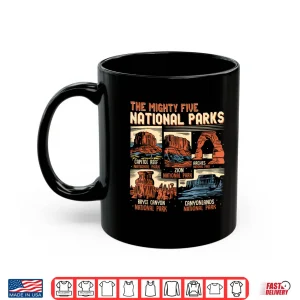 Mug Vintage Utah Mighty Five 5 National Parks Hiking Camping Shirt