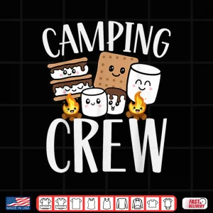 Design Camping Crew Smore Campfire Group Squad Team Kids Men Women Shirt