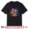 Funny Alien And Hedgehog Camping Campfire Moon Ufo Guitar Shirt