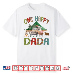 One Happy Dada Camper 1St Birthday Boy Camping Bear Shirt