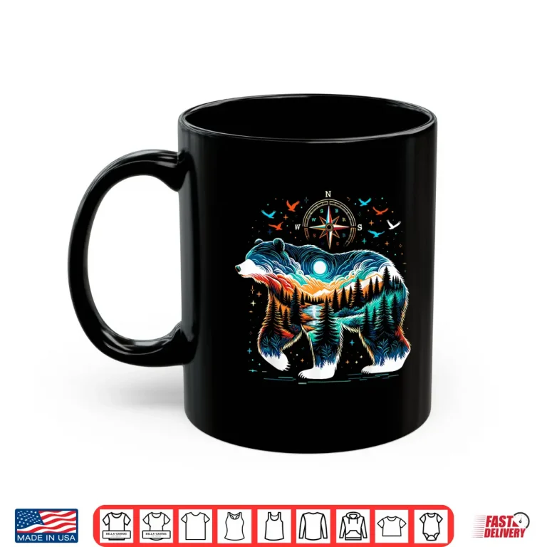 Mug Retro Forest Bear Wildlife Animal Nature Bear Camping Shirt