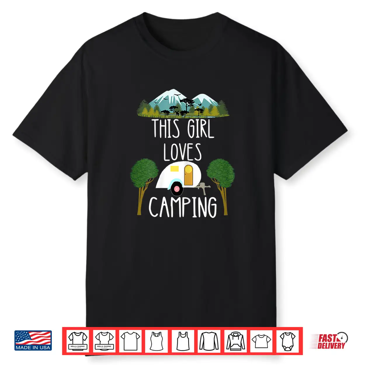 This Girl Loves Camping Rv Teardrop Trailer Camper Caravan Shirt This Girl Loves Camping Rv Teardrop Trailer Camper Caravan Shirt