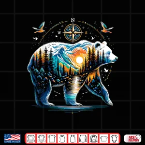 Design Bear Hiking Grizzly Bear Camping Camper Shirt