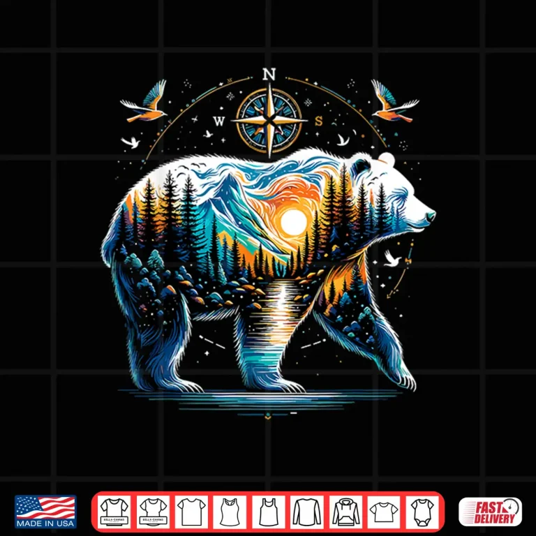 Design Bear Hiking Grizzly Bear Camping Camper Shirt