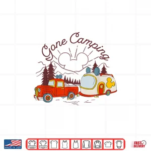 Design Disney Mickey And Friends Gone Camping Retro Trailer Shirt