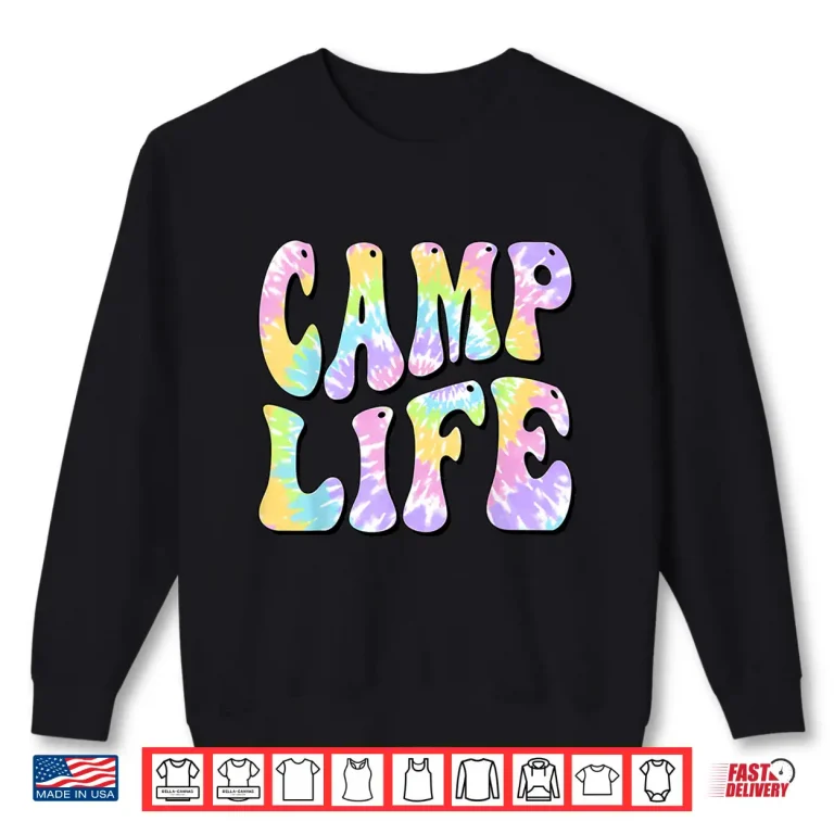Sweatshirt Camping Summer for Girls Summer Camp Tie Die Retro Shirt