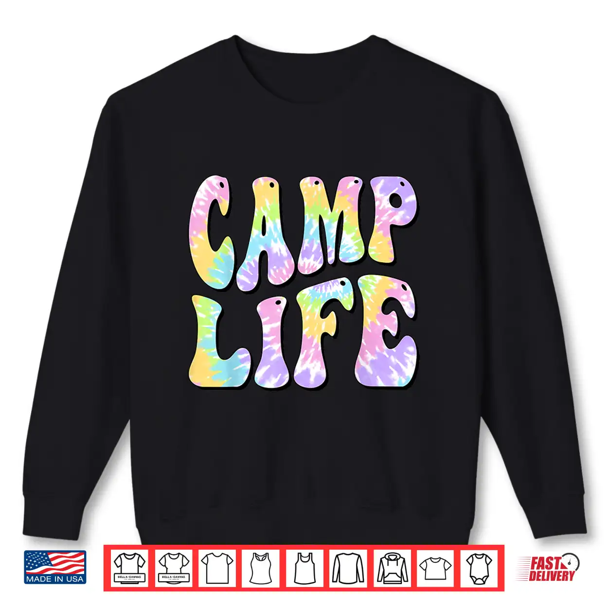Camping Summer For Girls Summer Camp Tie Die Retro Shirt Camping Summer For Girls Summer Camp Tie Die Retro Shirt