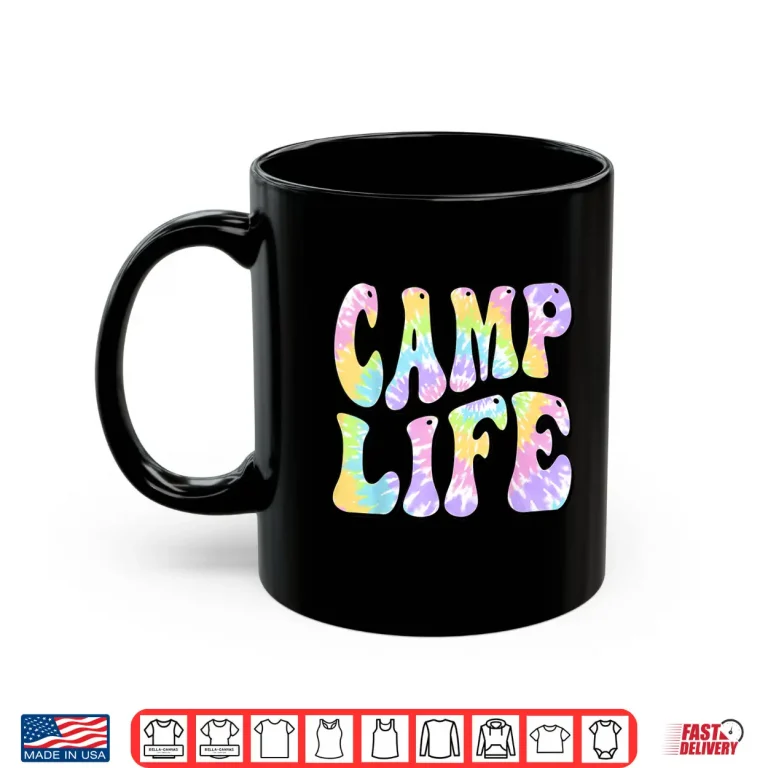 Mug Camping Summer for Girls Summer Camp Tie Die Retro Shirt