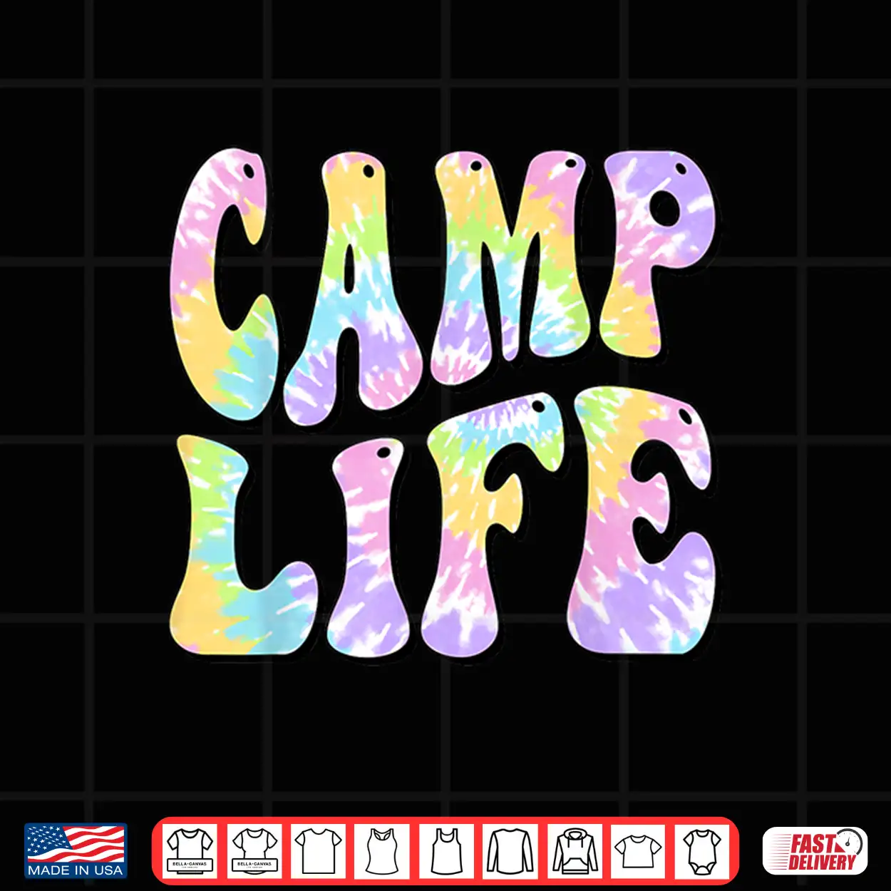 Camping Summer For Girls Summer Camp Tie Die Retro Shirt Camping Summer For Girls Summer Camp Tie Die Retro Shirt