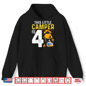 Hoodie Kids Funny 4th Camping Birthday Camper Lover 4 Year Old Shirt